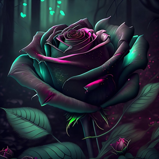Un dipinto di una rosa con sopra la parola amore
