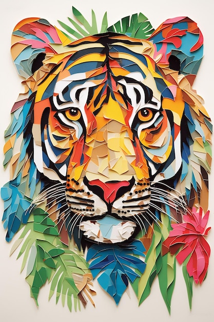 Un dipinto di una tigre di persona
