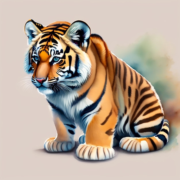 Un dipinto di una tigre