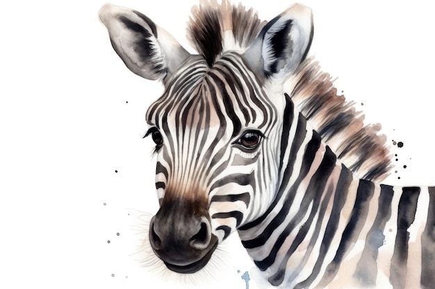 Un dipinto di una zebra con strisce nere.