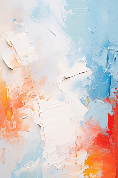 un dipinto di uno sfondo colorato e astratto con una tavolozza di colori rosso, arancione e blu.
