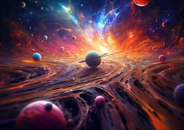 Un dipinto digitale con l'universo spaziale