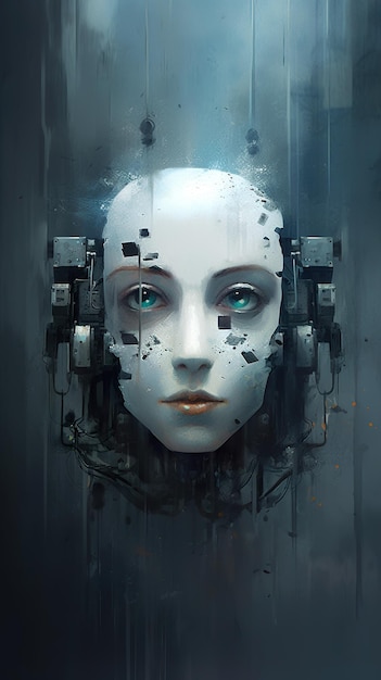 Un dipinto digitale del volto di una donna Immagine di intelligenza artificiale generativa