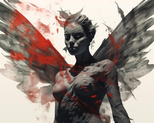 un dipinto digitale di una donna con le ali