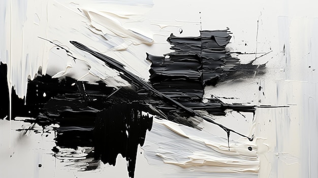 un dipinto in bianco e nero di un dipinto astratto in bianca e nera.