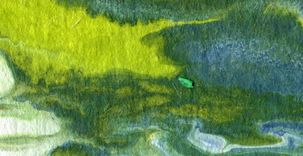 Un dipinto verde e giallo di un mare verde e giallo.