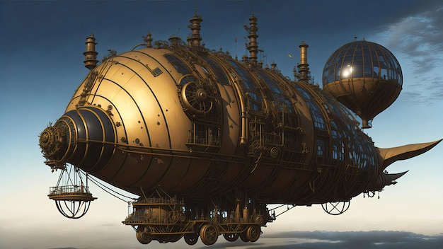 Un dirigibile steampunk