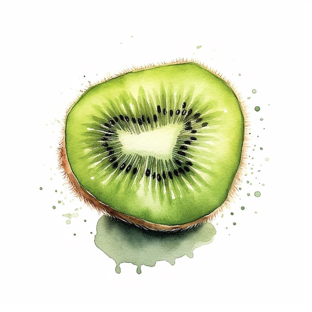 Un disegno ad acquerello di un kiwi