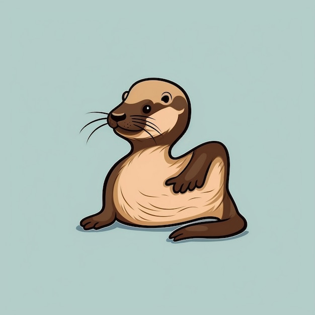 un disegno animato di una foca con una lunga coda.