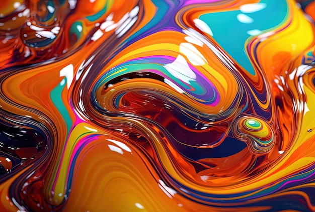 un disegno astratto colorato con acqua corrente liquida