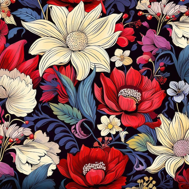 un disegno colorato con fiori e la parola primavera.