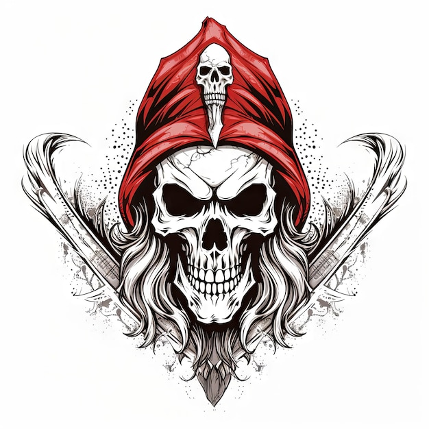 Un disegno del tatuaggio del cranio dell'illustrazione