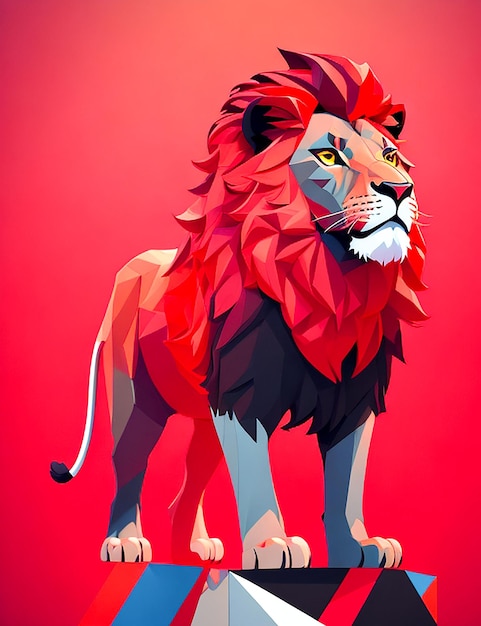 Un disegno della silhouette di un leone per l'arte della maglietta Arte generata dall'intelligenza artificiale