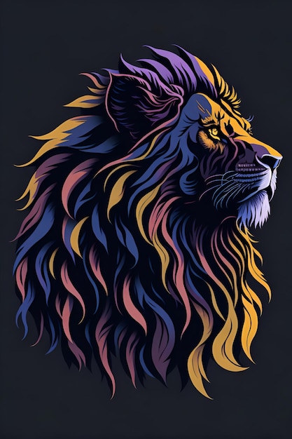 Un disegno della silhouette di un leone