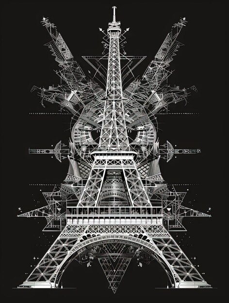 Un disegno della Torre Eiffel