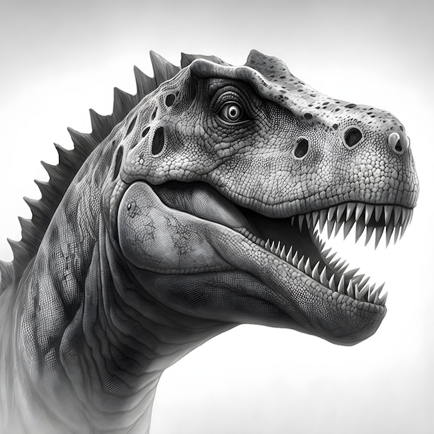 Un disegno di at-rex con la bocca aperta.