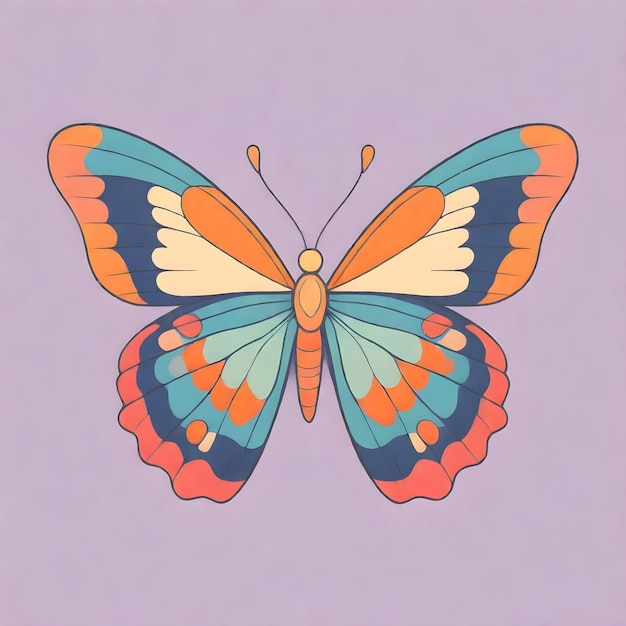 un disegno di farfalla con una farfalla su di esso