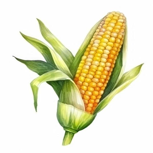 un disegno di mais su sfondo bianco con mais.