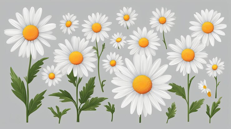 un disegno di margherite per persona