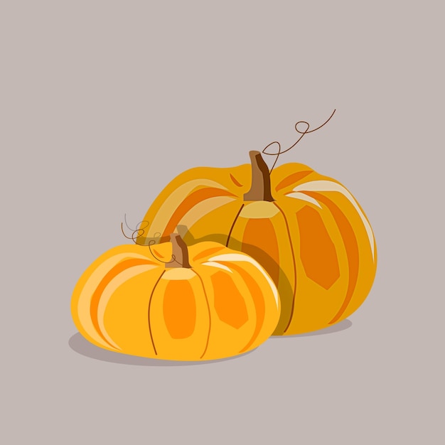un disegno di tre zucche con uno sfondo marrone
