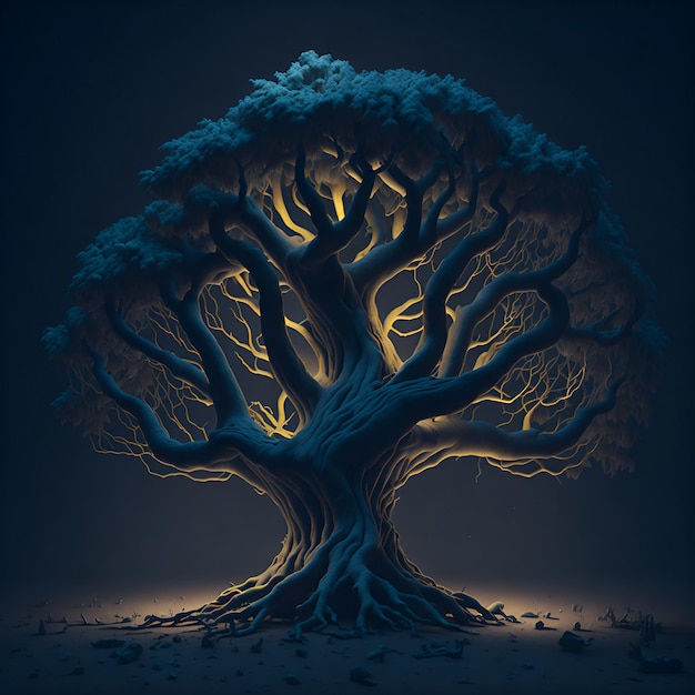 Un disegno di un albero con sopra la parola "albero".