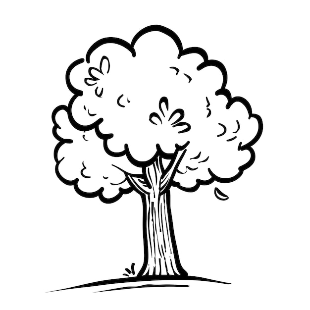 un disegno di un albero con un albero al centro