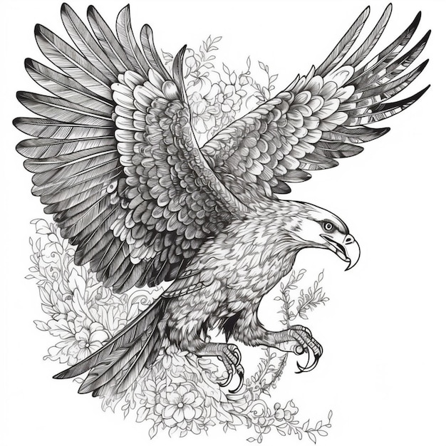 Un disegno di un'aquila con sopra la parola aquila