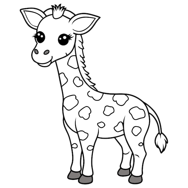 un disegno di un'arte vettoriale a linea di giraffa