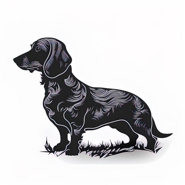 un disegno di un cane con un collare che dice la parola cane