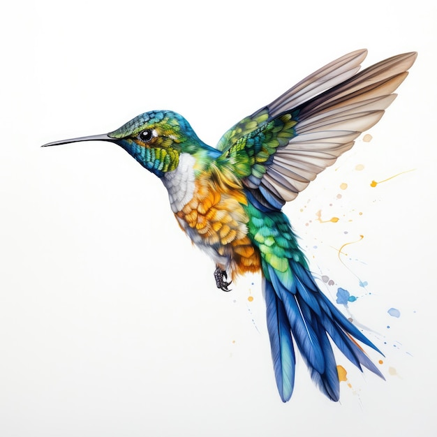 un disegno di un colibrì con la parola "colibrì" sopra