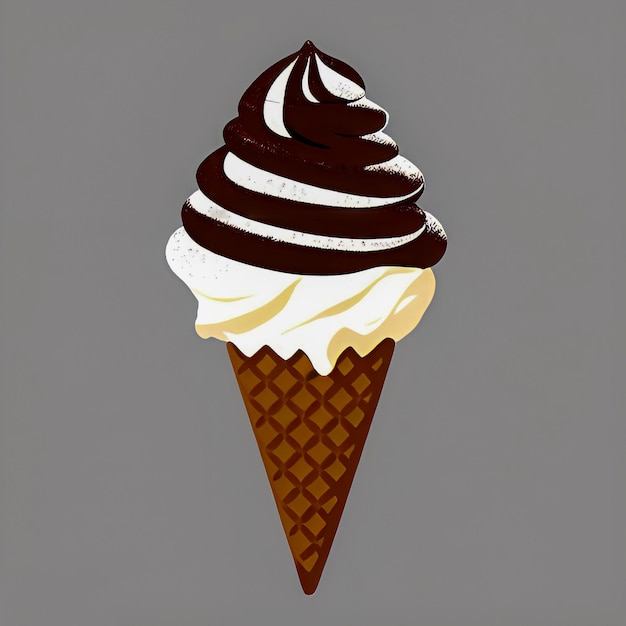 Un disegno di un cono gelato con sopra la parola gelato.