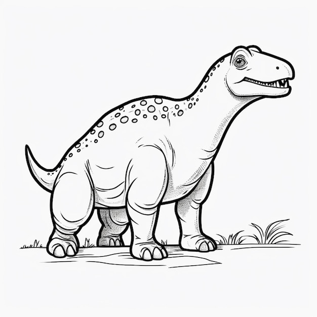 un disegno di un dinosauro con un collo lungo e una bocca grande ai generativa