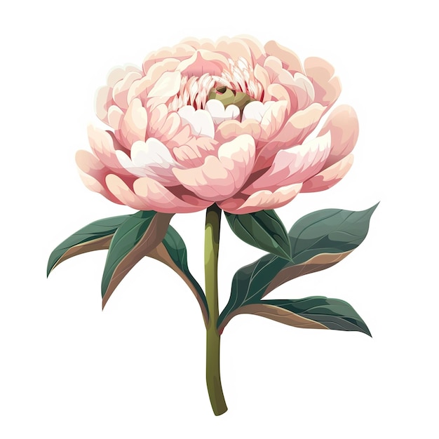 un disegno di un fiore con il nome peony su di esso