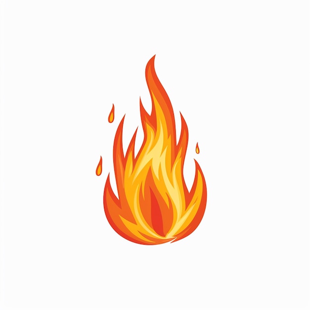 un disegno di un fuoco con una fiamma su di esso