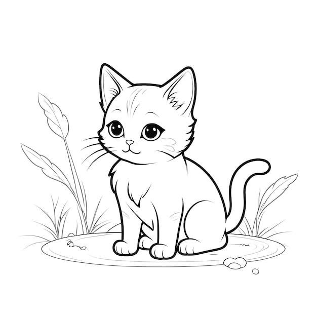 un disegno di un gatto con un'immagine di un gattino su di esso