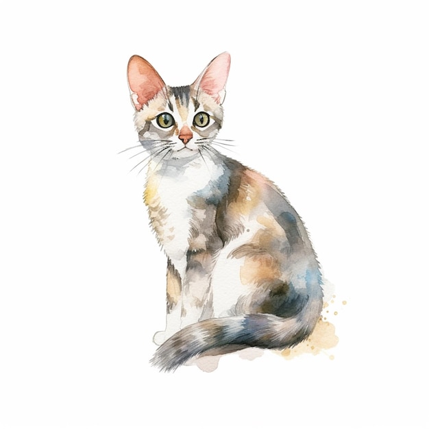 Un disegno di un gatto con un occhio giallo