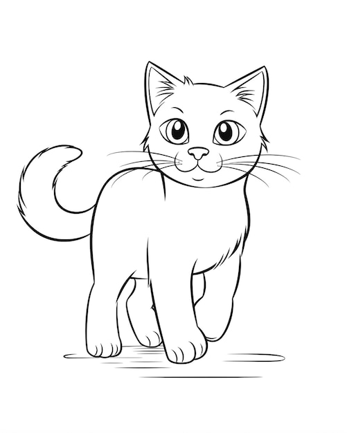 un disegno di un gatto con uno sfondo bianco
