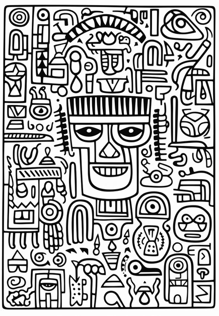 Un disegno di un'immagine stilizzata di un uomo con una testa generativa ai