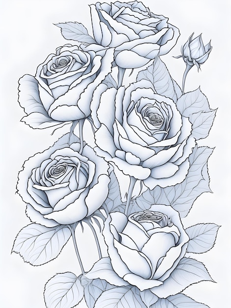 Un disegno di un mazzo di rose con sopra il numero 1.