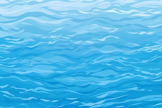 un disegno di un oceano blu con una superficie d'acqua blu