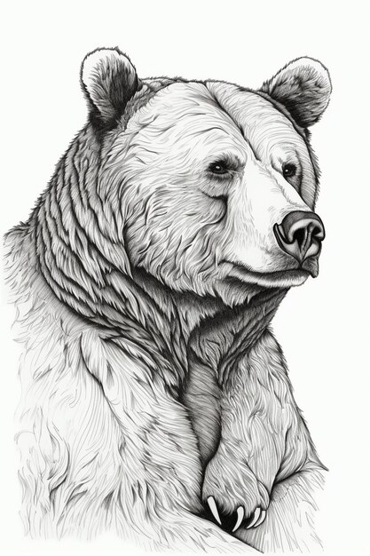 un disegno di un orso con un naso grande e un naso generativo ai