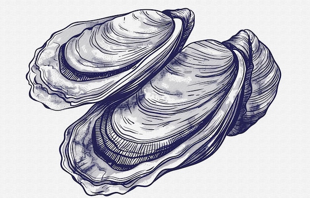 un disegno di un'ostrica della collezione delle ostriche