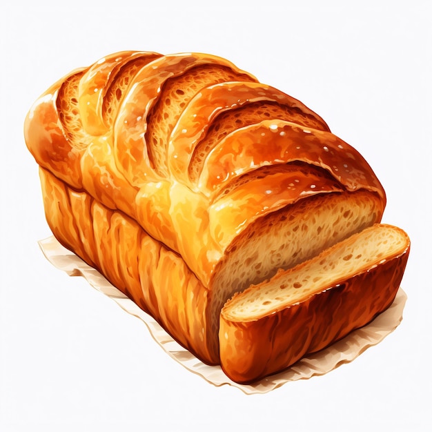 un disegno di un pane con uno sfondo bianco