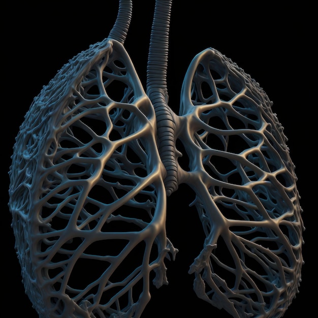 Un disegno di un polmone con le parole " polmoni " su di esso.