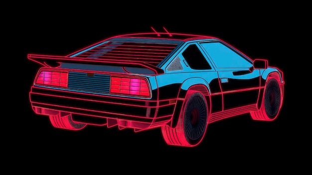 Un disegno di un ritorno al futuro dell'auto.