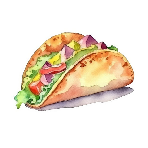 Un disegno di un taco con sopra un panino