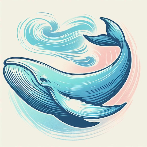 un disegno di una balena con le parole balena su di essa