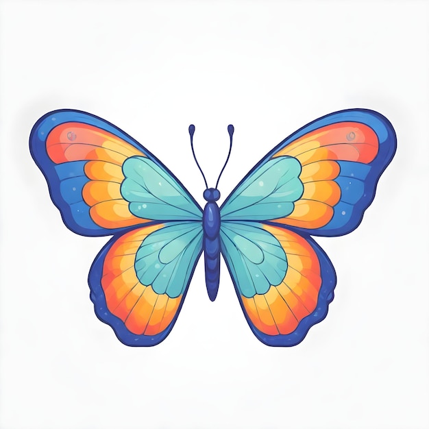 un disegno di una farfalla con la parola farfalla su di essa