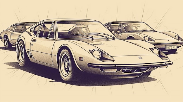 Un disegno di una ferrari 250 gto