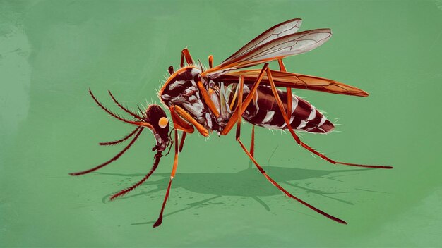 un disegno di una mosca con un insetto su di essa